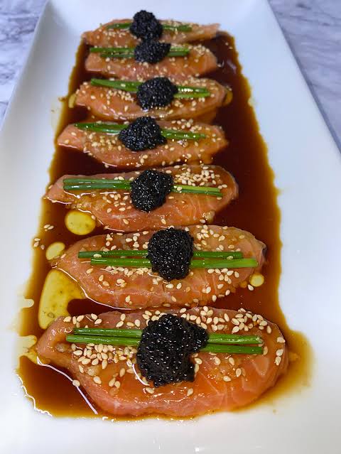 NOBU’S NEW STYLE SALMON SASHIMI